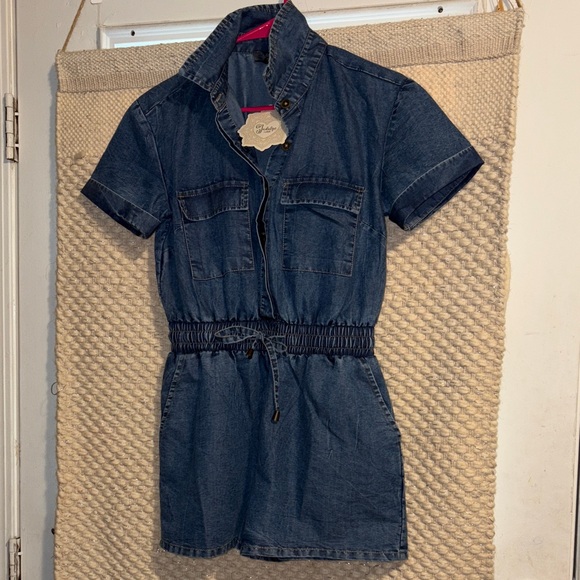 Indulge Pants - Indulge Dark Blue Denim Jumpsuit